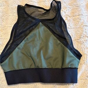 Ultracor‎ Black and Green Sports Bra with Racerback Design